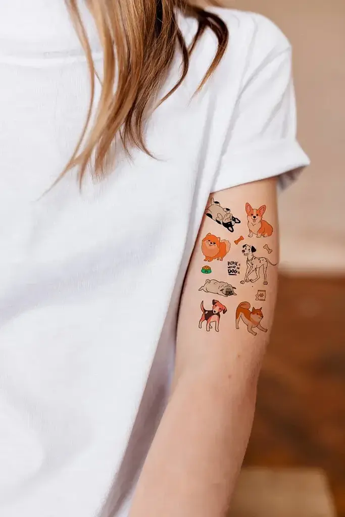 Тату тимчасове Міні песики Tattooshka L-62 Різнокольоровий shop (4825800010181) - фото 2