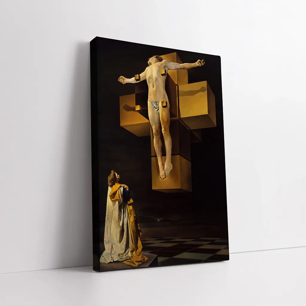Інтер'єрна картина Гіперкубічне тіло, Сальвадор Далі, Salvador Dalí, Corpus Hypercubus, інтер'єрний декор, 90×60 см (id6996) - фото 2