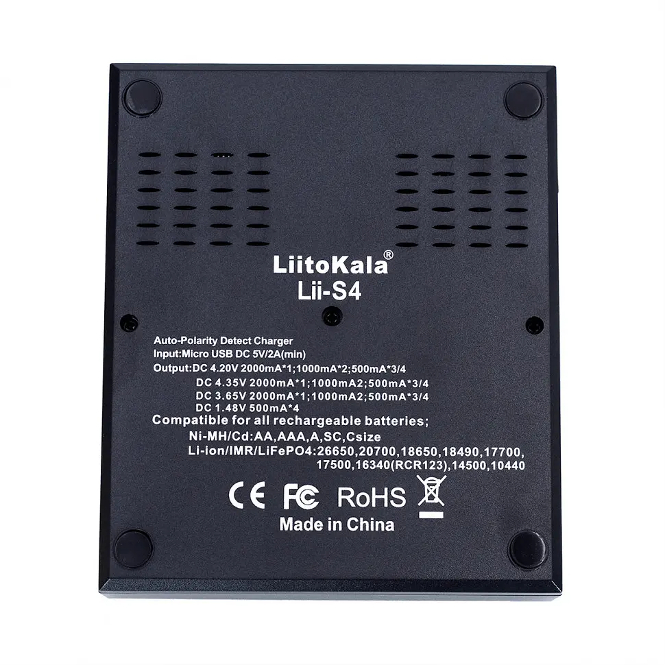 Зарядний пристрій Liitokala Lii-S4, 4 канала, Ni-Mh/Li-ion/LiFePo4, USB, LCD, Box - фото 14