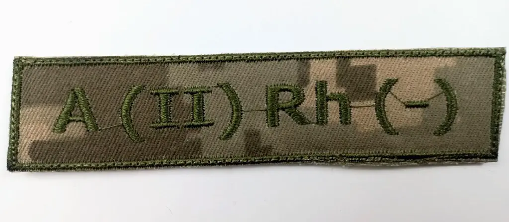 Шеврон ВСУ группа крови A(II) Rh(-) пиксель на липучке полиэстер Украина - фото 3