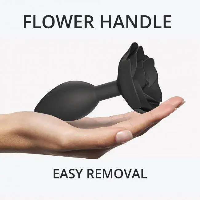 Силиконовая анальная пробка Love To Love Open Roses L Size - Black Onyx - фото 4