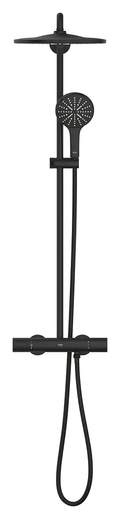 Душова система з термостатом для настінного монтажу Grohe Rainshower Smartactive 310 22119KF0, Чорний матовий - фото 3