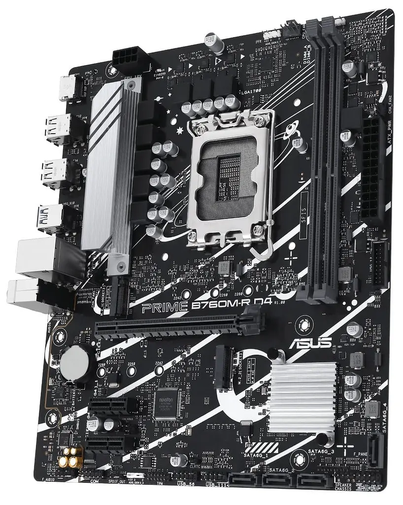 Материнська плата ASUS PRIME B760M-R D4 (PRIME B760M-R D4) (Socket 1700, Intel B760, Micro-ATX) - фото 2