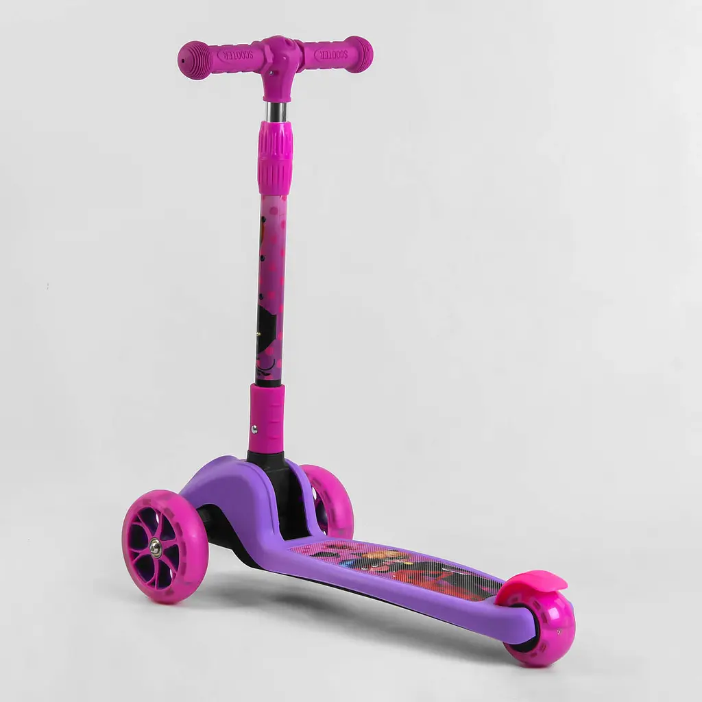 Самокат Best Scooter 13х30х58-71.5 см Бузковий 000231655 - фото 4
