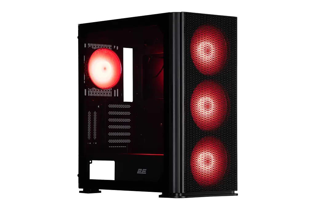 2E Gaming Корпус Vertex GI01B без БЖ 2xUSB3.0, 1xUSBType-C, 3x140мм ARGB, 1x120мм ARGB, VGA 380мм, LCS ready, контролер з пультом, TG Side Panel, EATX, чорний - фото 2