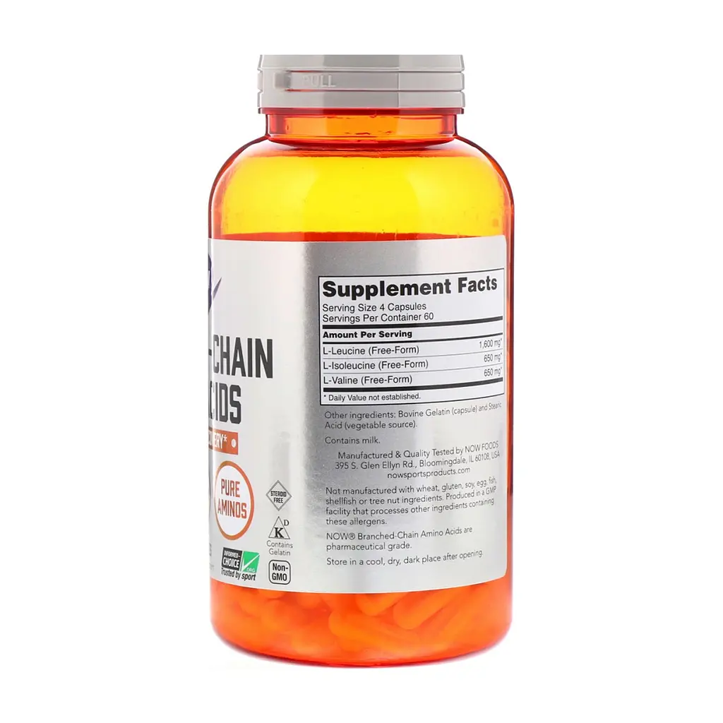 Амінокислота Now Foods Комплекс амінокислот з розгалуженими ланцюгами, Branched Cha (NOW-00054) - фото 2