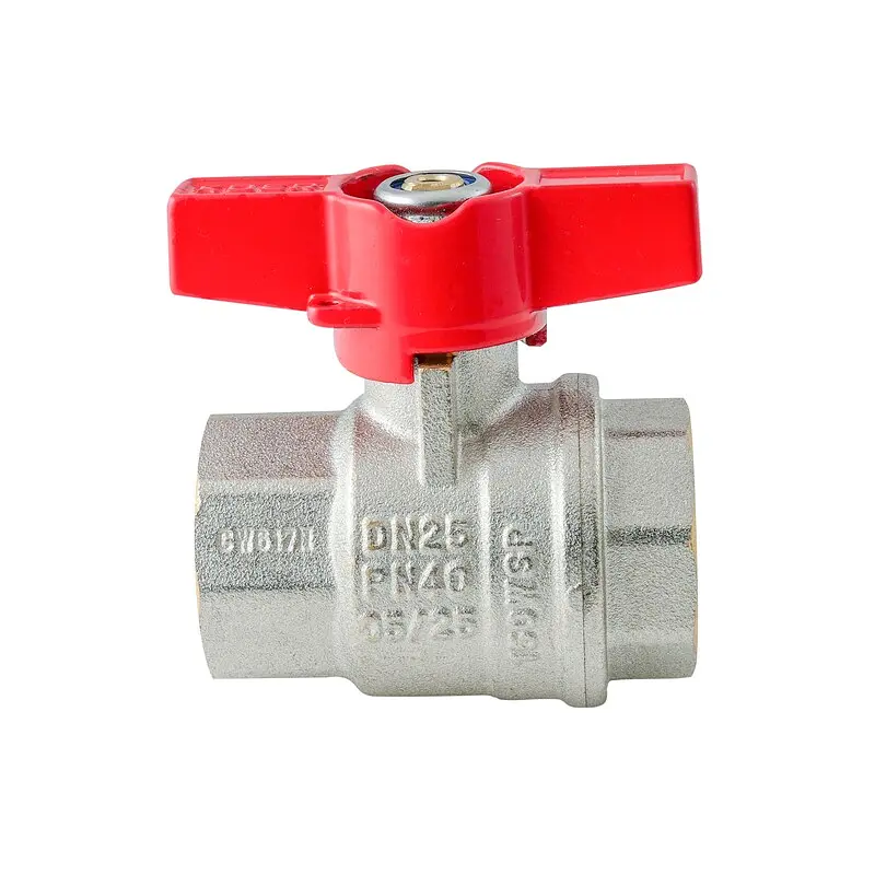 Кран кульовий ГГМ Koer Extreme KE.217-25 - 1" FF ручка "метелик" червона KR5758 - фото 2