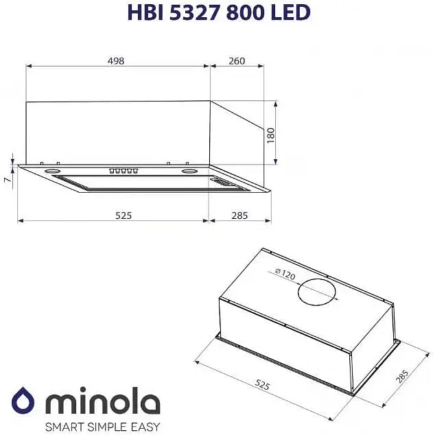 Витяжка вбудована Minola HBI 5327 WH 800 LED - фото 9