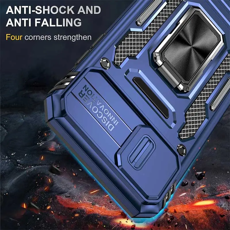 Ударостійкий чохол Camshield Army Ring для Apple iPhone X / XS (5.8) Синій / Navy - фото 5