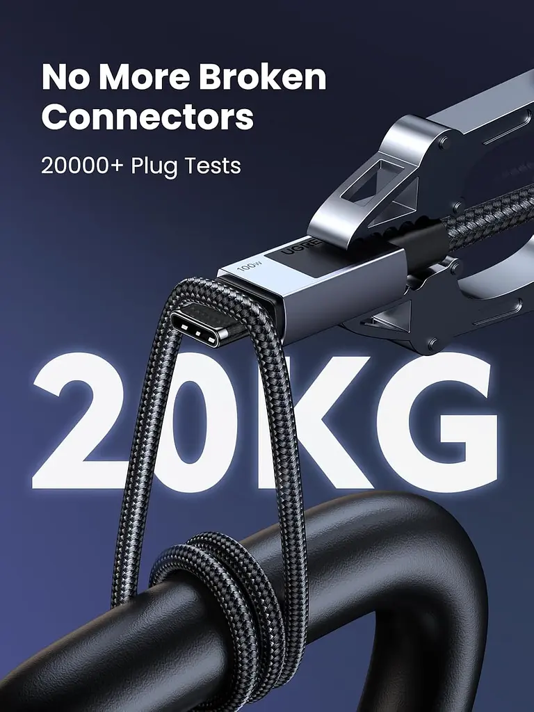 Кабель Ugreen USB 2.0 Type-C M-M, 3 м, 100W (480Mbps）Сірий, L512 - фото 6