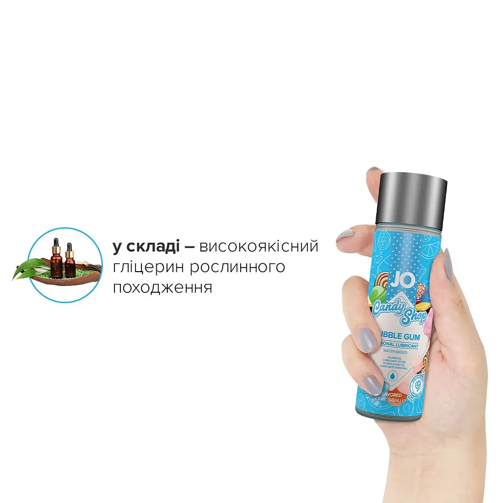 Лубрикант на водній основі JO H2O — Candy Shop — Bubblegum (60 мл) без цукру та парабенів - фото 4