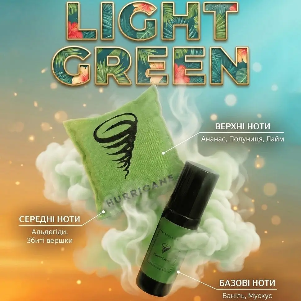 Автомобільне аромасаше Hurricane Light Green Standart Limited [167055] - фото 2