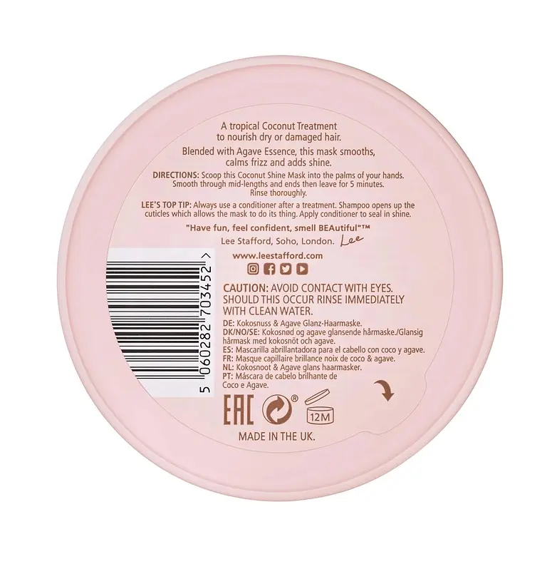 Маска для сяйва волосся з кокосовою олією Coco Loco Coconut Shine Mask Lee Stafford 200 мл - фото 6