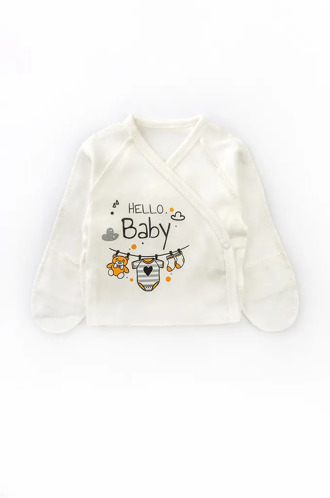 Набір для новонародженого: розпашонка та повзуни з принтом Hello Baby - фото 2