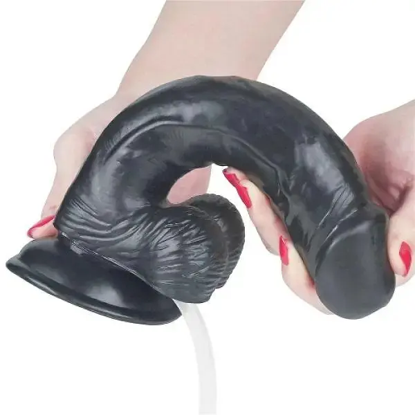 Фалоімітатор з еякуляцією LoveToy Squirt Extreme 9, 23х4.4 см (чорний) - фото 2