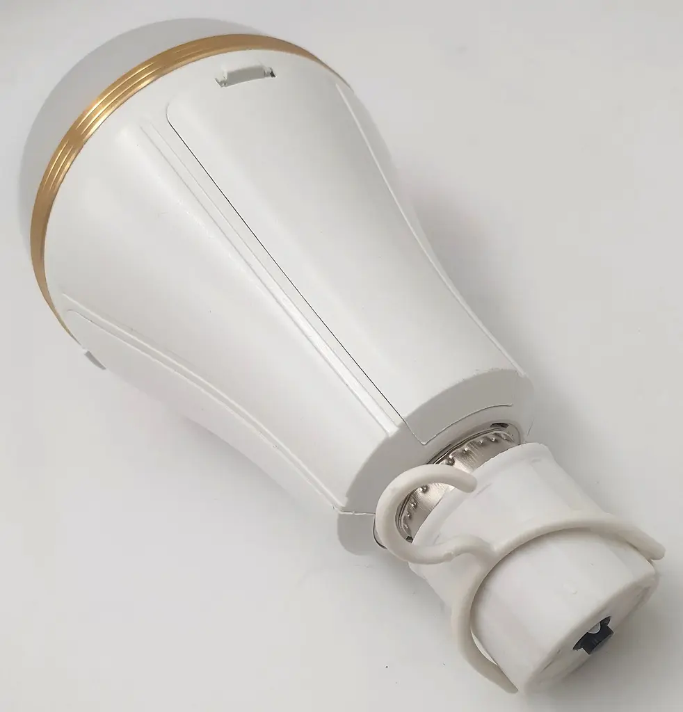 Світлодіодна LED-лампа акумуляторна 3600 mAh (знімні 3 × 18650) автономна аварійна 15 W лампочка з кнопкою вимикачем цоколь E27 - фото 2