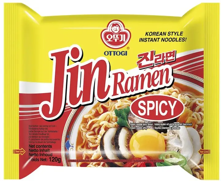 Корейський рамен Ottogi Jin Ramen Spicy гострий 120 г