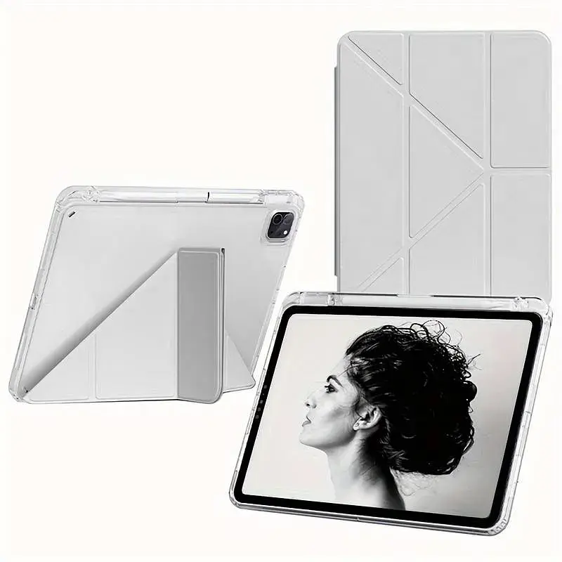 Чохол до планшета BeCover Ultra Slim Origami Transparent Apple iPad Pro 11" M4 2024 Gray (711690) - фото 2