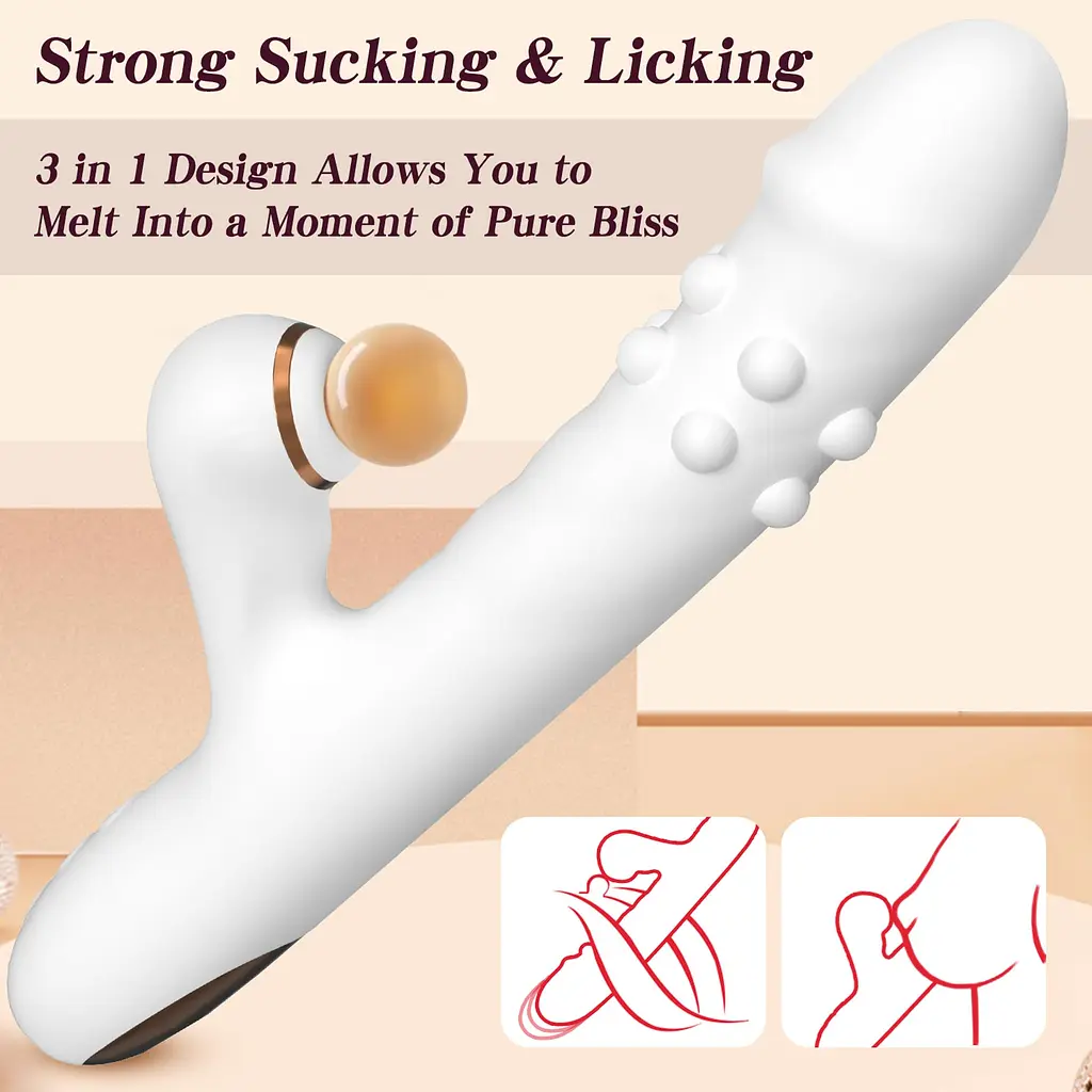 Вібратор для подвійної стимуляції Silicone Vibrator 3 rotating functions and 7 licking functions Boss Series 63-00079 101964 - фото 5