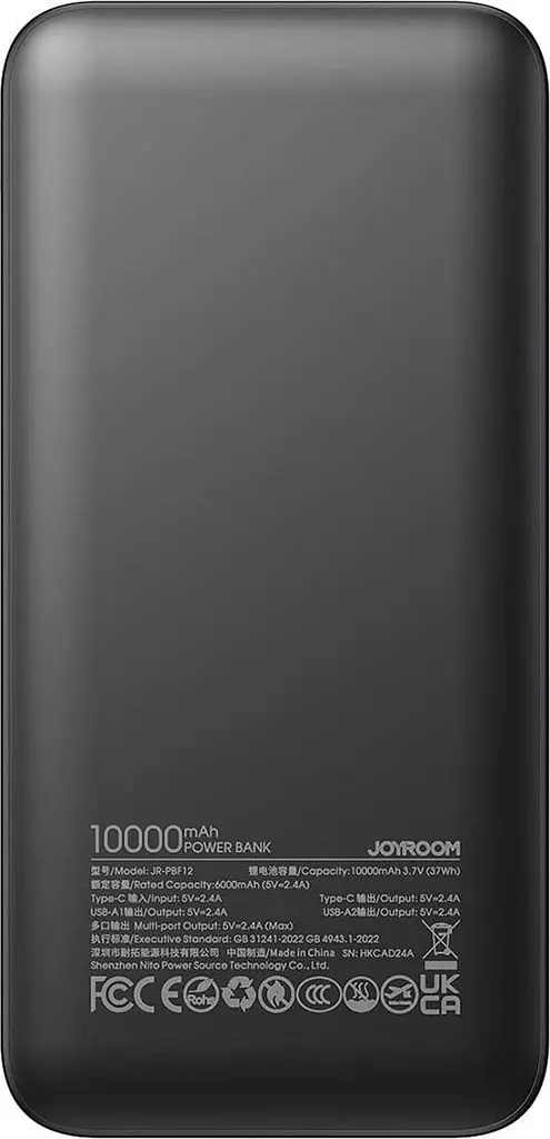 Павербанк Joyroom Black 10 000 mAh / 12 Вт (6956116713256) - фото 3