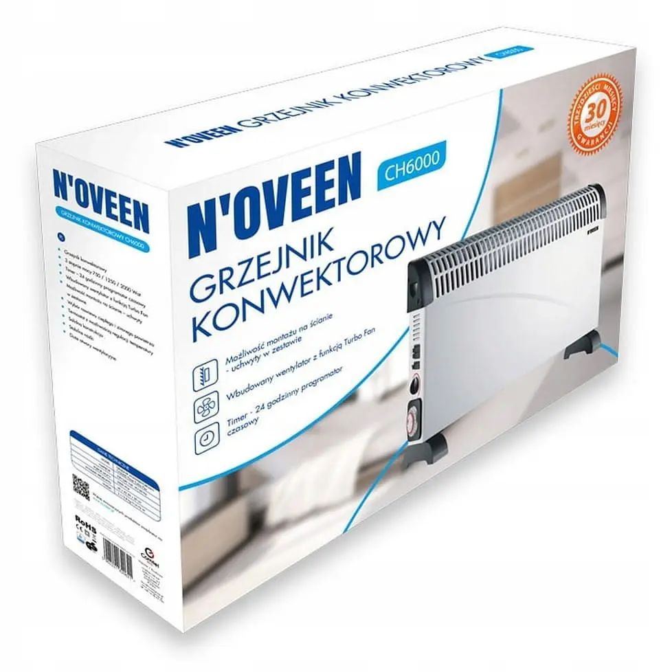 Конвекторный обогреватель N'oveen Turbo Fan Timer CH-6000 2000W - фото 7