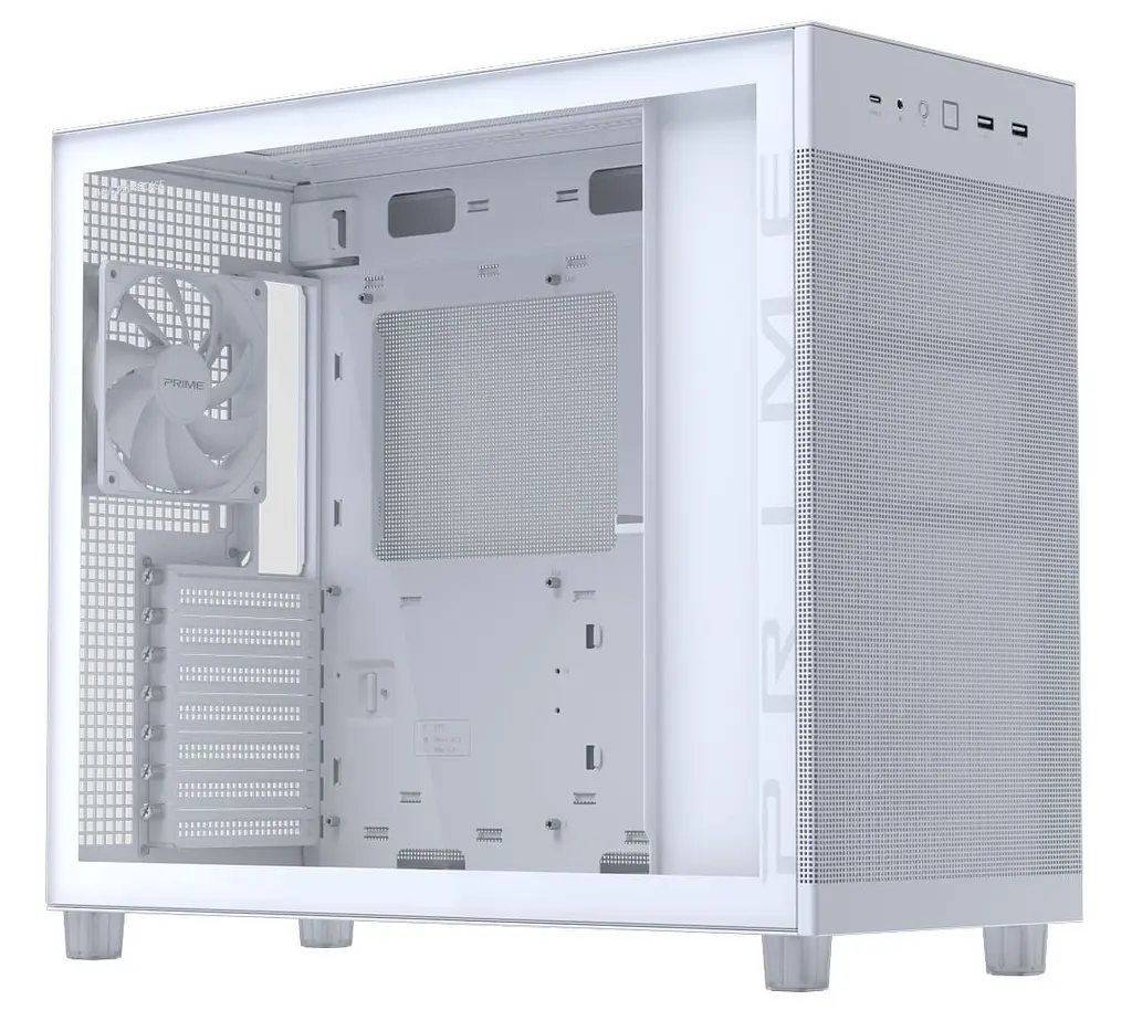 Корпус Asus Prime AP303 Tempered Glass без БЖ (90DC00V3-B39010) White - фото 3