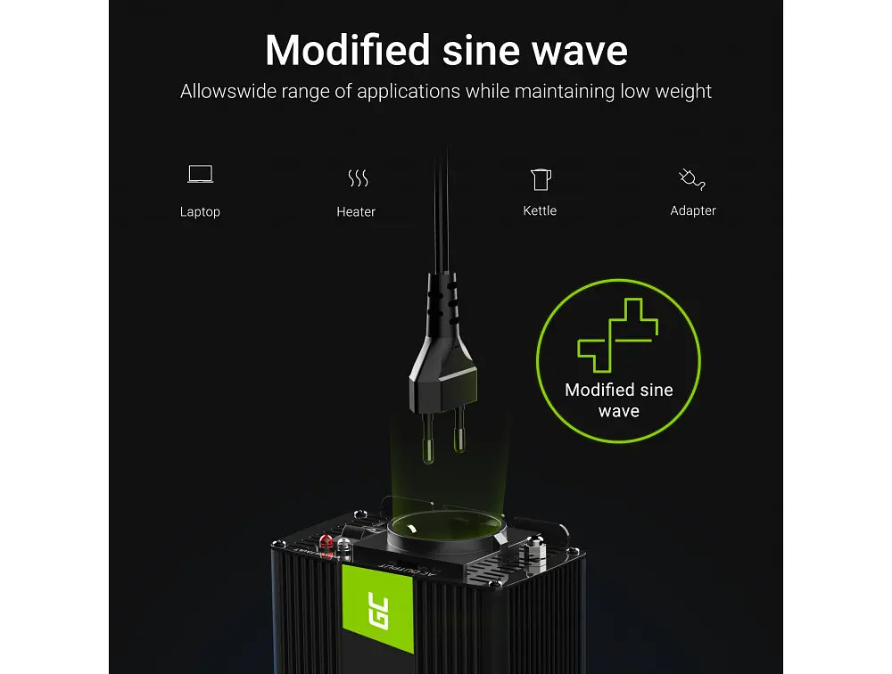 Перетворювач напруги інвертор Green Cell 12 V на 230 V 150 W / 3000 W - фото 2