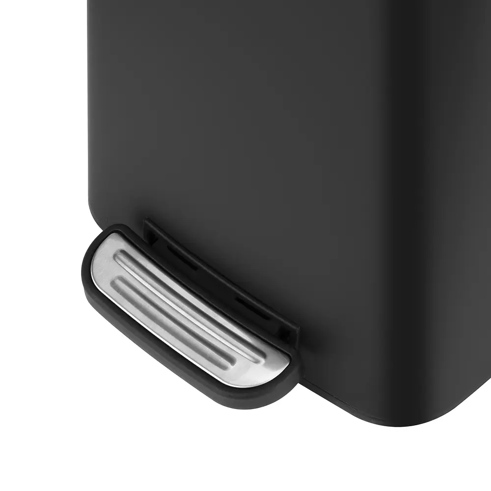 Відро для сміття з плавним закриттям квадратне Zerix Kubix-TC0108 8 л Black ZX5892, Чорний матовий - фото 5