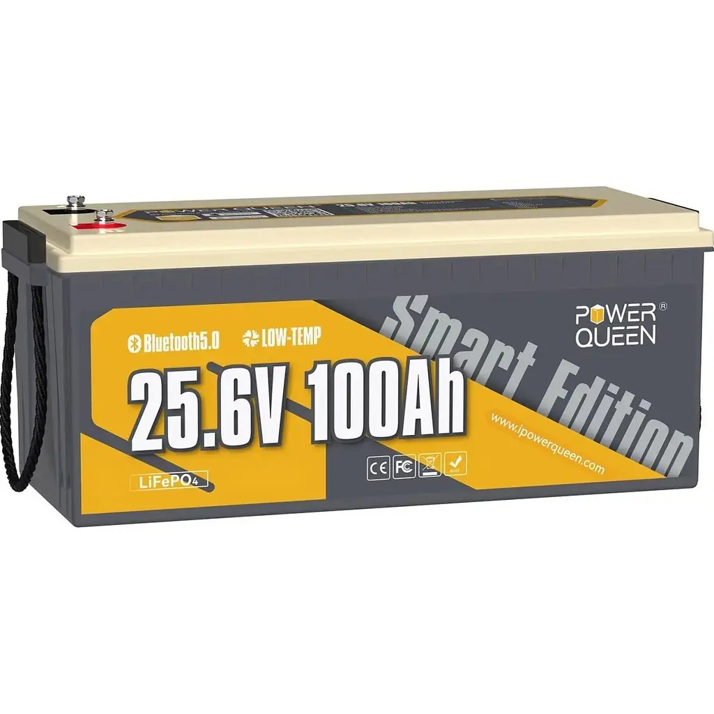 Акумулятор Power Queen LiFePO4 Smart BT 24V (25.6V/100Ah/2560Wh) (P24V100-100-BASIC-BT-8-A1) [123740] - фото 2