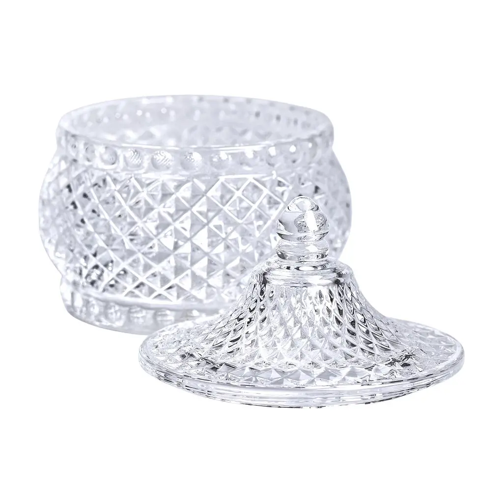 Цукорниця скляна Glass Jay з кришкою в східному стилі, diamonds Yiwu HP-YH-4 - фото 3