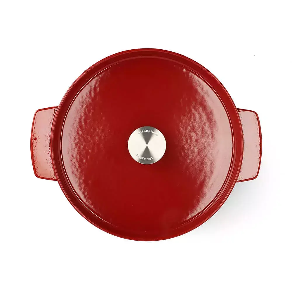 Каструля чавунна з кришкою KitchenAid 26 см 5,2 л червона (CC006060-001) - фото 2