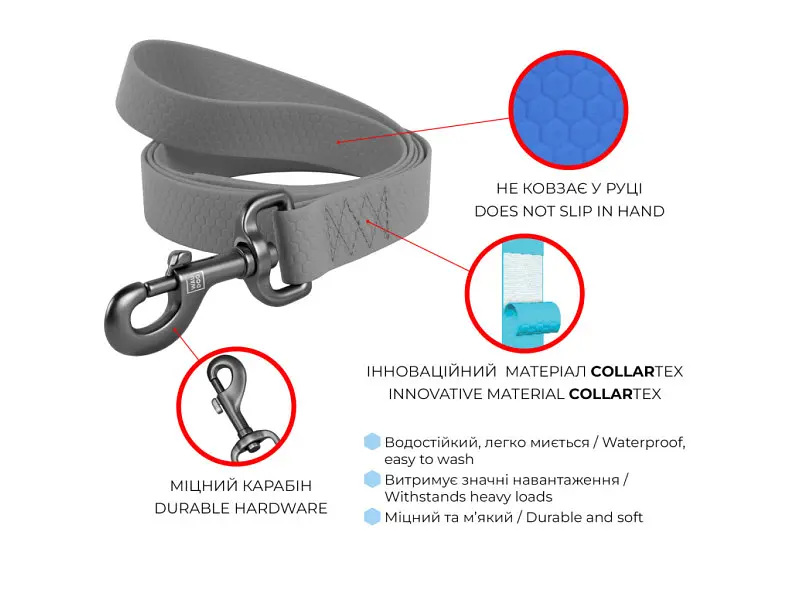 Поводок для собак WAUDOG Waterproof S Ш 15 мм Д 305 см салатовый (27385) - фото 5