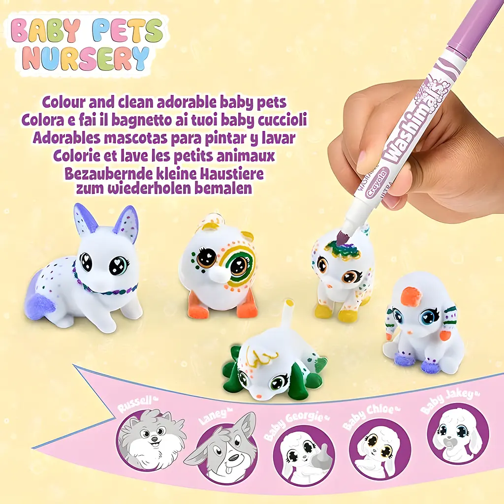 Набор для творчества Crayola Washimals Домашние животные с фломастерами 5 шт.  - фото 6