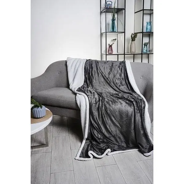 Ковдра Soho Plush hugs Graphite флісова, 200х150 см, сіра з білим (1221К) - фото 5