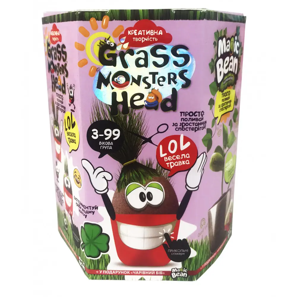 Набор креативного творчества Grass Monsters Head (на украинском), Danko Toys - фото 3