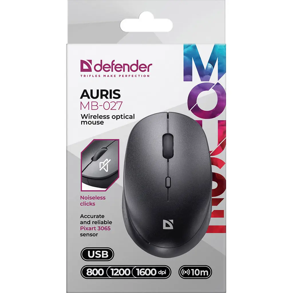 Мышь Defender Auris MB-027 Black (4745090821765) [91457] - фото 5
