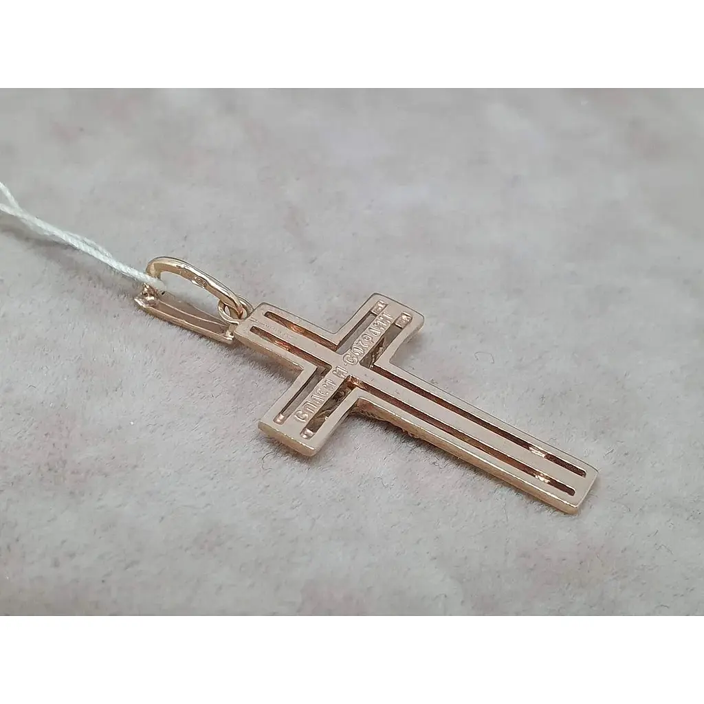 Золотой крестик Гаразд Распятие Христа. 3643312 - фото 3