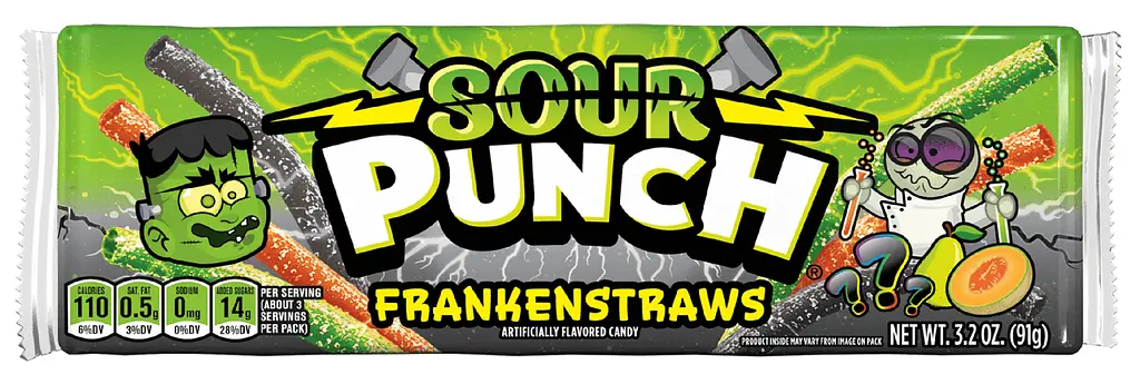 Кислі жувальні цукерки Sour Punch Frankenstraws 91г