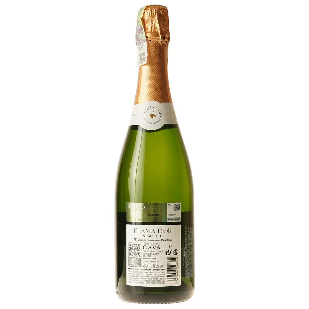 Вино ігристе Flama d'Or Cava Semi Sec біле 11.5% 0.75 л - фото 4