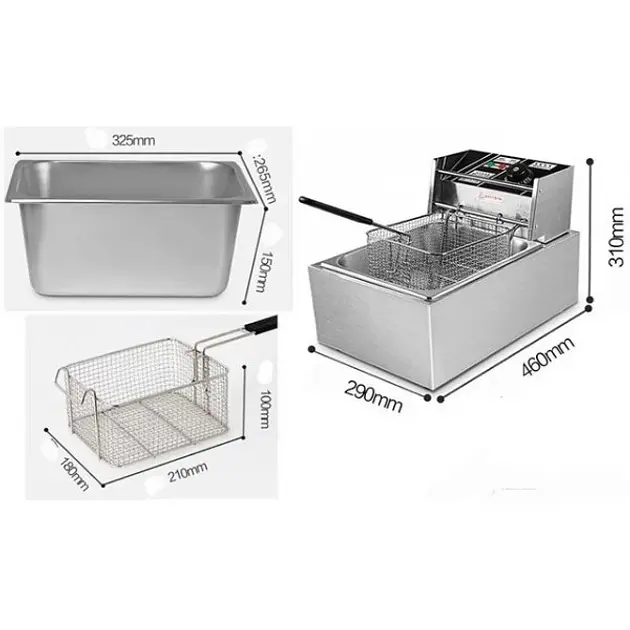 Фритюрниця професійна Dotvix Electric Fryer D-803 електрична 3200W 6L - фото 2