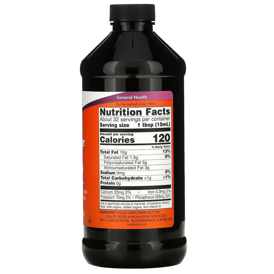 Натуральна добавка NOW Sunflower Lecithin Liquid, 473 мл - фото 2