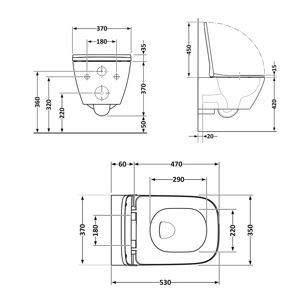 Унитаз подвесной Qtap Gemini безободковый с сиденьем Soft-close QT2533076EUQW, Белый - фото 2