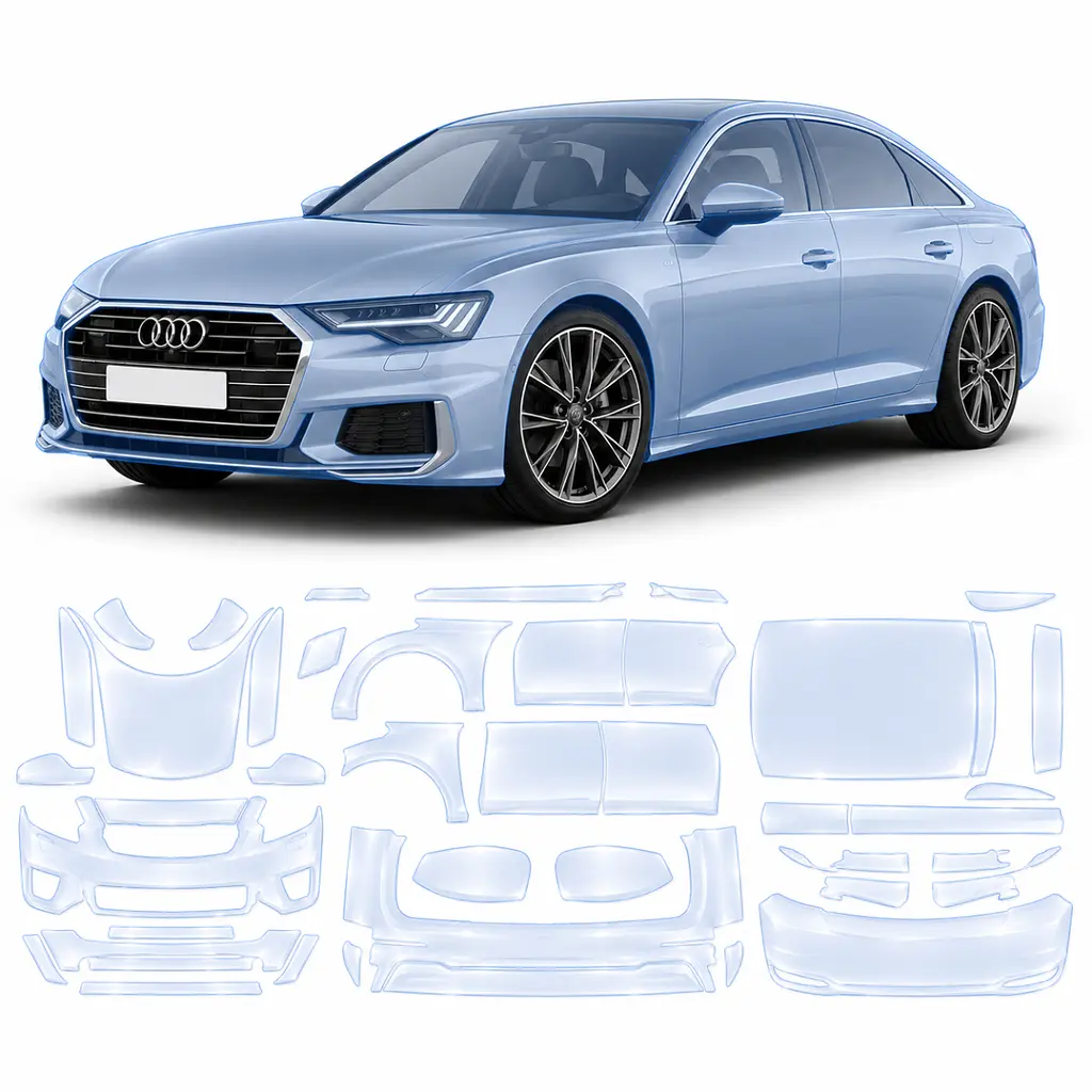 Антигравійна захисна бронеплівка за лекалами для Audi A6 C8 facelift 2023-2025 - повний кузов