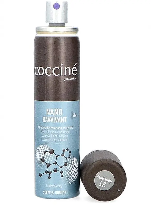 Спрей-фарба Coccine Ravvivant Nano для замші та нубуку, світло-сіра, 75 мл