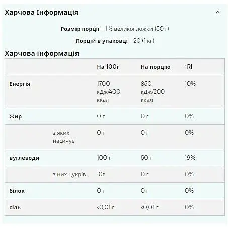 Гейнер Myprotein Maltodextrin Unflavoured 1000 г - фото 2