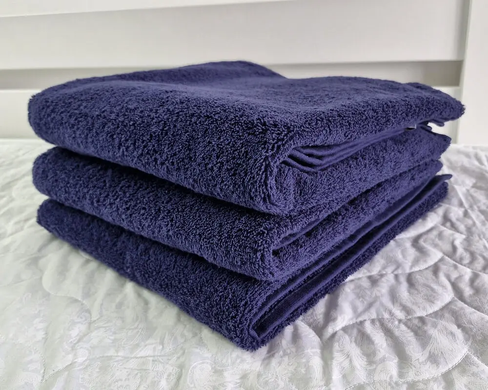 Набір турецьких махрових однотонних рушників Zeron 3 штуки 70х140 Dark Blue щільність 450 г/м2 - фото 2