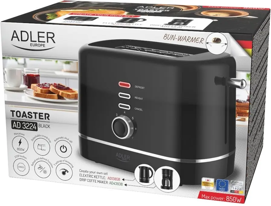 Тостер Adler AD 3224B Black - фото 10