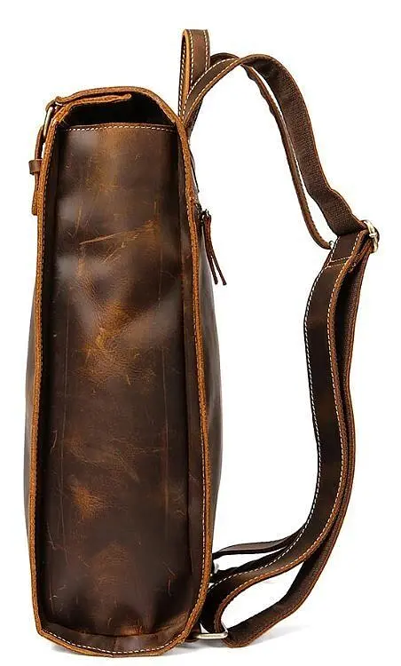 Рюкзак шкіряний дорожній 14796 Vintage коричневий - фото 6