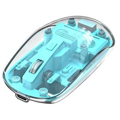 Мишка XO M12 Wireless Transparent/Blue (M12 Blue) - фото 2