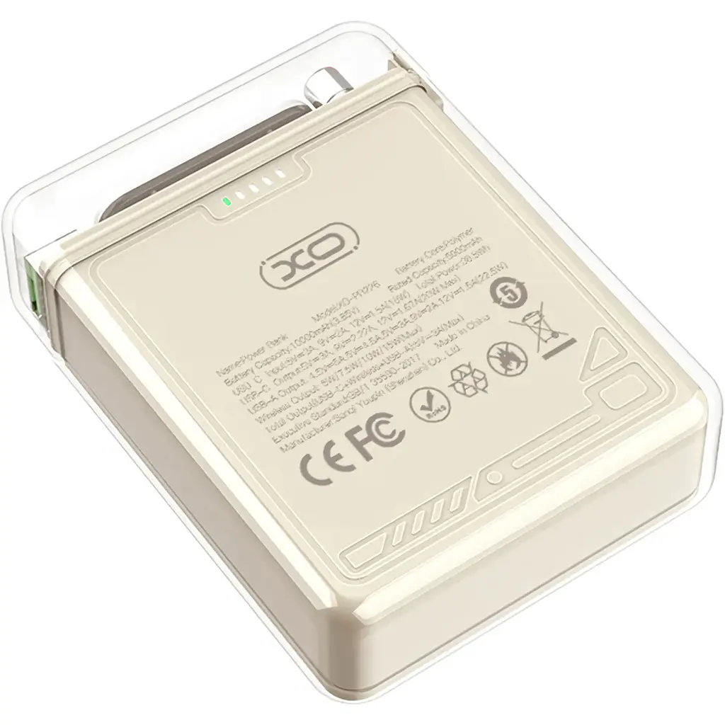 Зовнішній акумулятор XO PR226 10000mAh 15W White [120539] - фото 3
